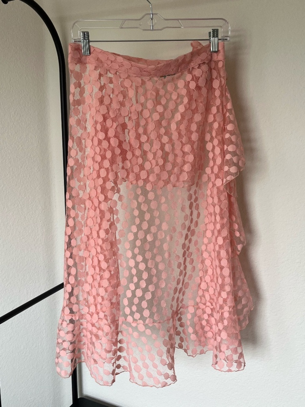 WAIMARI | Resort Bahamas High Low Pareo Ruffle Sarong Skirt in Pink | Size 10 - Picture 3 of 5